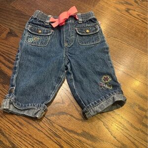 OshKosh B'gosh cropped Denim Jeans with Pink Accents